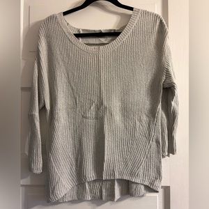 Gray sweater with back cut-outs